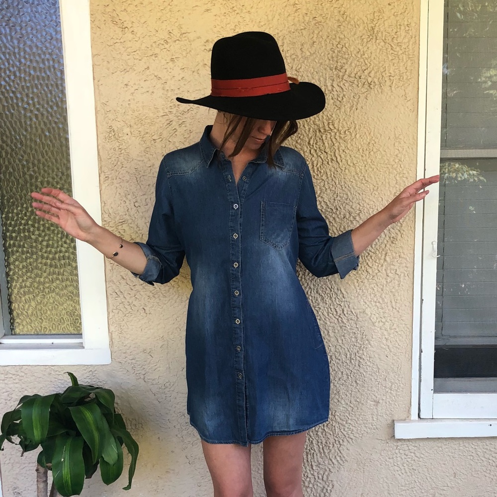 Denim Western Mini Tunic Dress